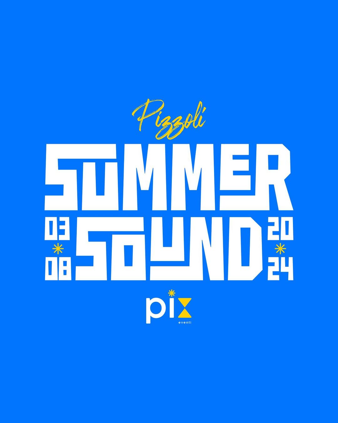 Manifesto blu del Pizzoli Summer Sound
